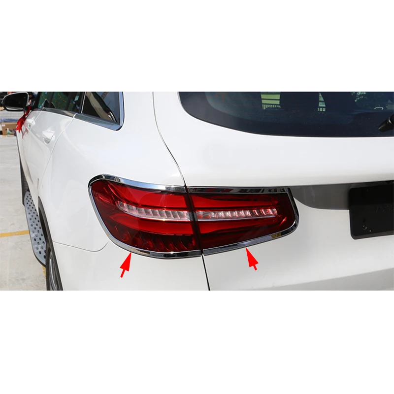 4 шт. хромированные задсветильник фары для Mercedes Benz GLC Class X205 2016 2017|rear cover|trim covertrim chrome