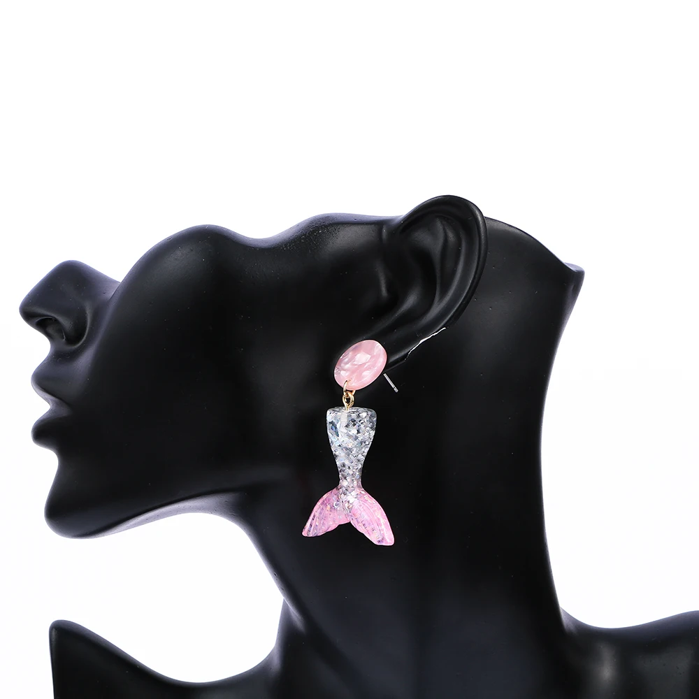Модные женские висячие серьги с хвостом русалки милые ручной работы в стиле