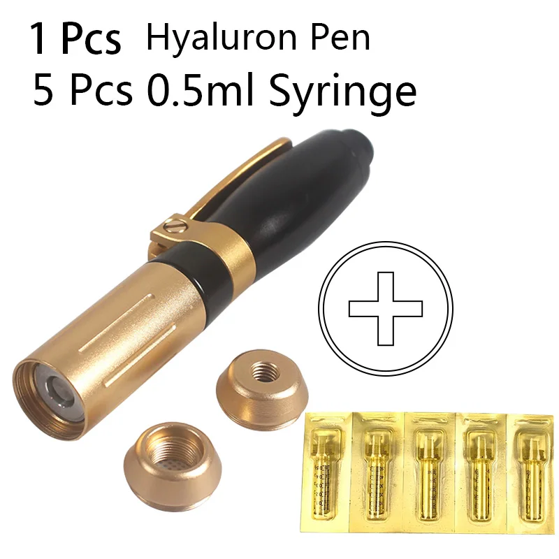 1pen-5pcs 5ml needle Новинка 2 в 1 две головки 0,3 мл и 0,5 мл гиалуроновая ручка Гиалуроновая кислота губа наполнитель гиалуроновая Ручка иглы инъекционная ручка - Номер модели: 1pen-5pcs 5ml needle