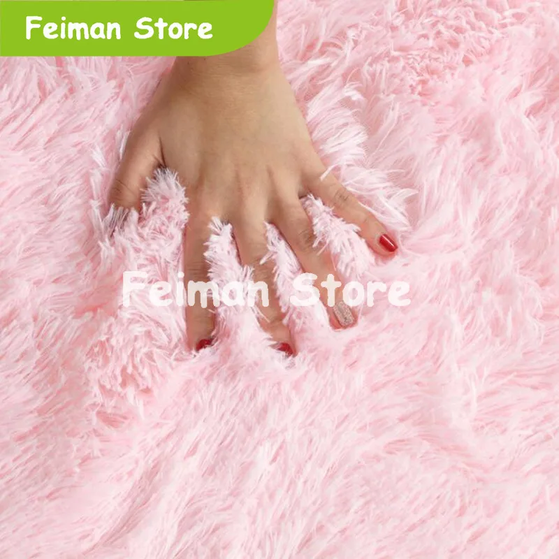 Пушистые круглые ковры для гостиной Декор из искусственного меха ковер детской