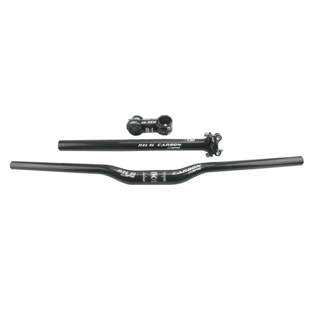 Set 20 RXL SL для езды на велосипеде, Mtb углеродный руль для горного велосипеда руль для велосипеда из углеродного волокна, руль Mtb 3 к матовая ножка+ подседельный штырь+ Плоский/подъемный руль велосипеда - Цвет: Set 20