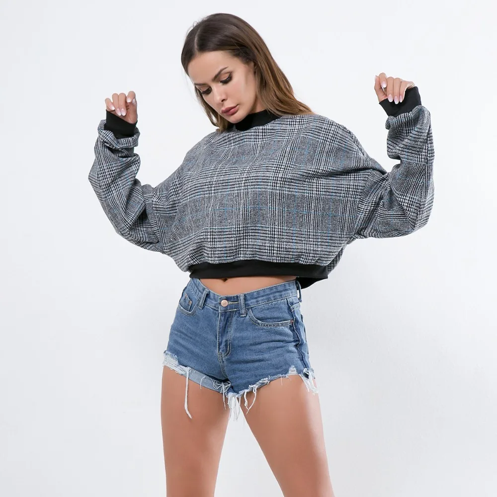 Укороченная Толстовка уличная женская одежда 2019 Новое поступление Весенняя