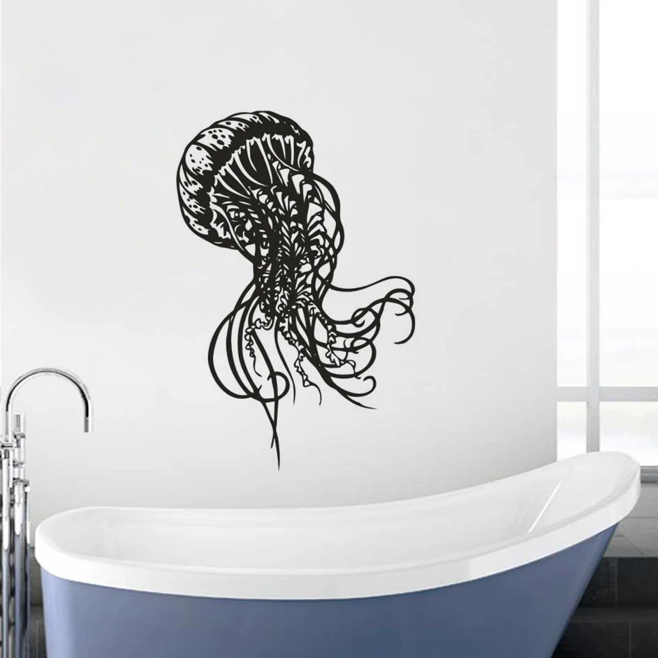 Jellyfish стикер на стену море в морском стиле украшения для ванной комнаты морские животные Медузы виниловые съемные настенные наклейки Настенная роспись AZ808