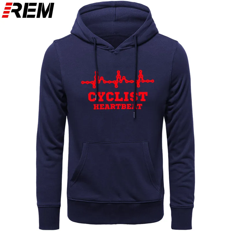 Для мужчин s CYCLINGer Cyclist Heartbeat Горный Дорожный велосипед Забавный велосипед мужские повседневные толстовки с длинными рукавами в китайском стиле, толстовки - Цвет: NAVY RED