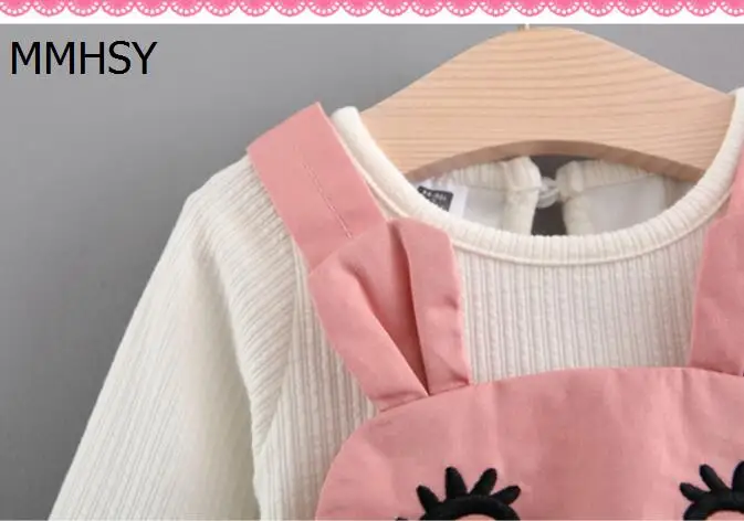 MMHSY 2017 Baby Girl clothing Sets kids 2PCS Cute Shirt+suspender skirt girl outfits for school girls 2017111700171603 |
