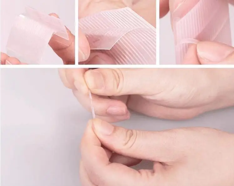 

44pcs stripes/sheet,breathable double-fold eyelid sticker invisible adhesive eyelid fiber paste tape as make up eye care props