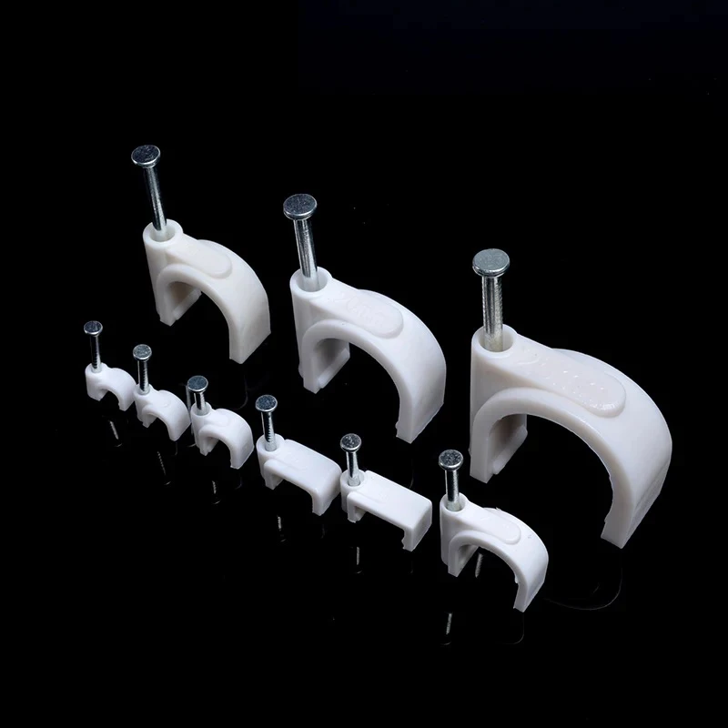 100 шт. 4 мм белый круглый стальной кабель для гвоздей настенный винт зажимы