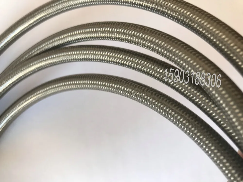 5M-ALL-ONE-LENGTH-AN3-ID-1/" NATURAL-STAINLESS-STEEL-BRAIDED-PTFE-TUBE-BRAKE-HOSE-MOTORCYCLE-TEFLON-LINE-PU-COATING