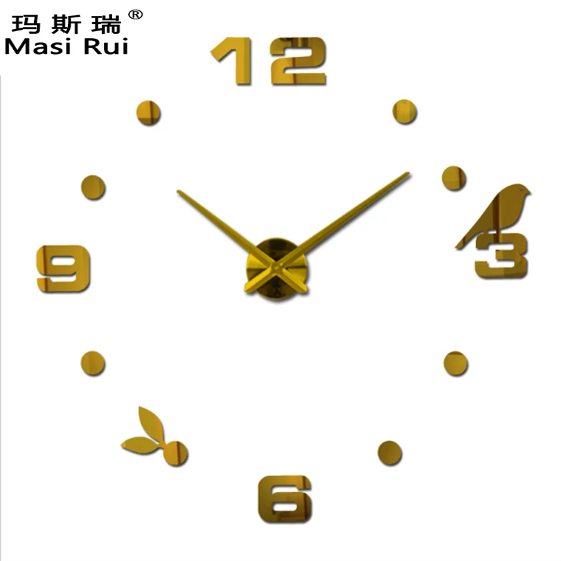 2020 новые большие настенные часы horloge 3d diy акриловые зеркальные наклейки домашний