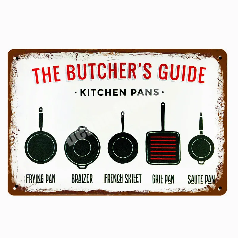 Руководство BUTCHER'S Винтаж металлические знаки кухня декоративные тарелки табличка срезанная ГОВЯЖЬЯ лошадь курица свинина плакат утка наклейки на стену N265