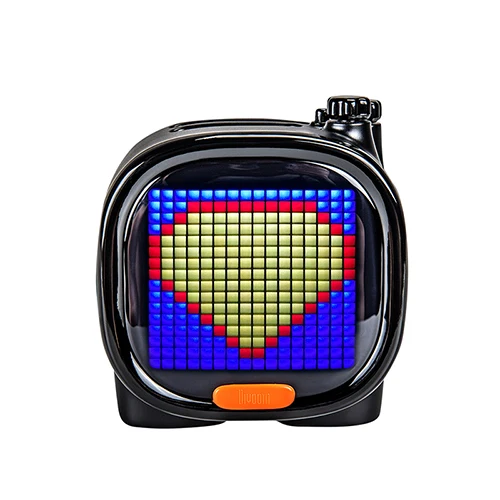 Черный Divoom Timoo Pixel Art Elephant Bluetooth динамик мини портативный беспроводной динамик светодиодный экран Будильник с приложением для IOS Android - Цвет: Черный