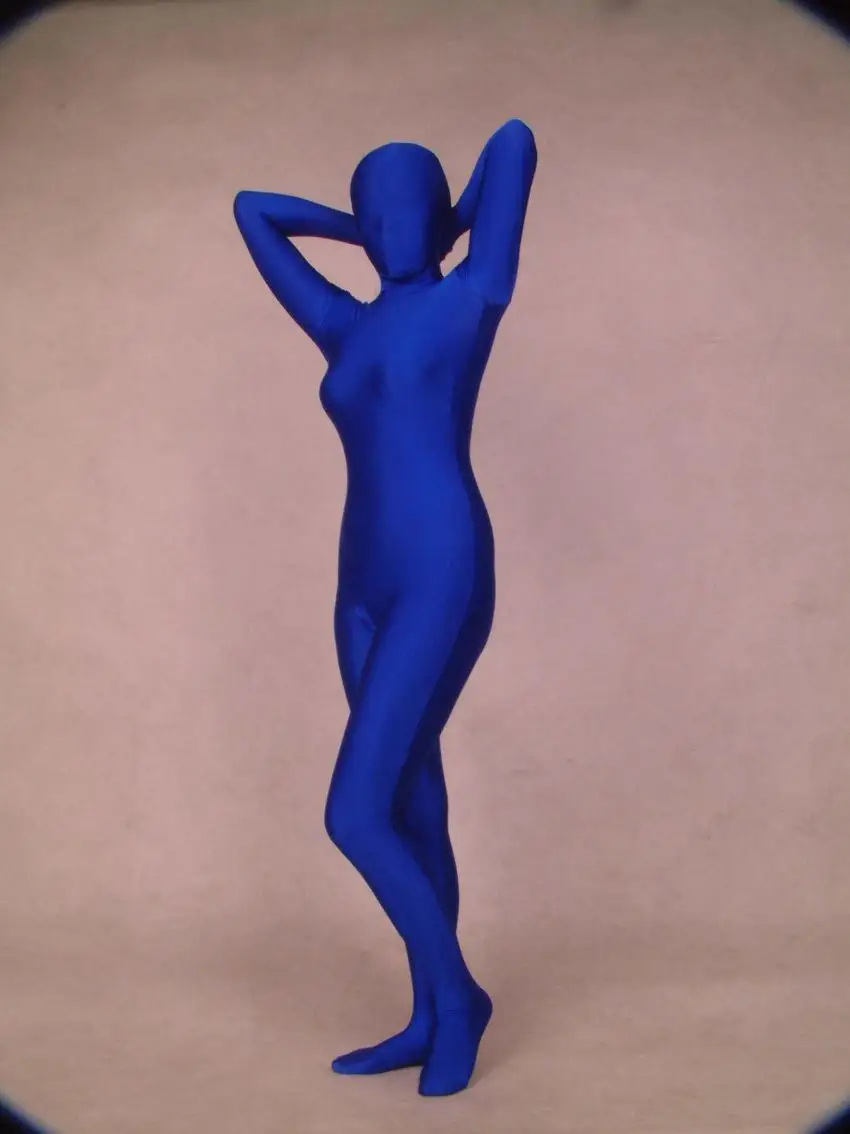 Cos телесный всего тела спандекс/комбинезон из лайкры костюмы косплей кожа Zentai взрослый купальник размер - Цвет: Sapphire