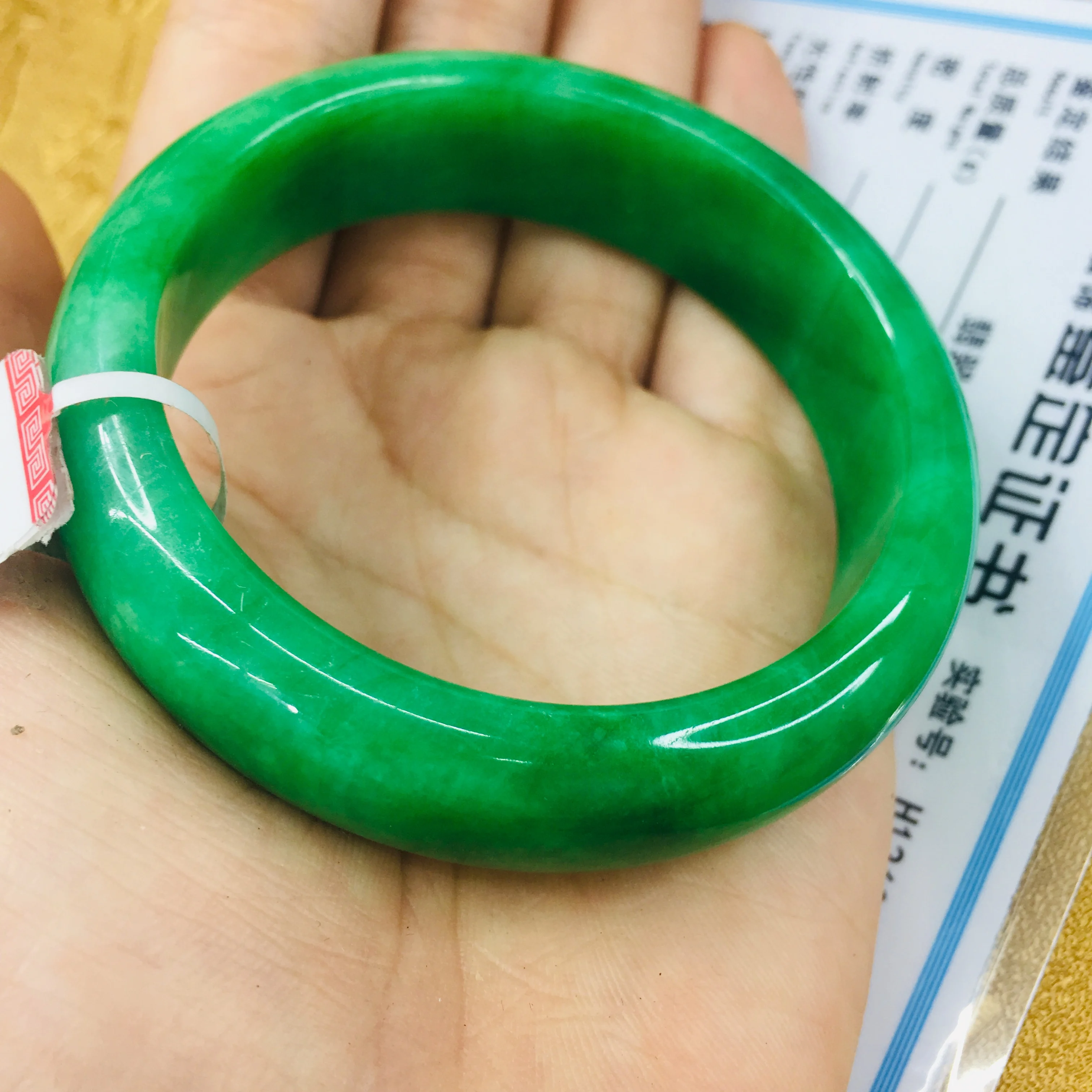 

Send A certificate natural Jadeite bracelet Natural noble full green 54-61mm Princess female jade bracelet Jewelry gift