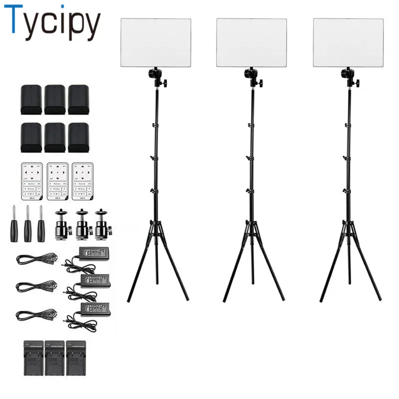 Tycipy 3 шт. светодиодный Камера свет видео Студийная фотосъемка освещения PT 650B