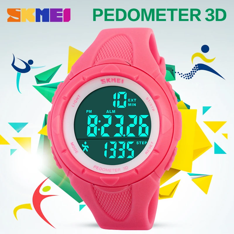 SKMEI шагомер спортивные часы Для женщин здоровья хронограф цифровой наручные дамы
