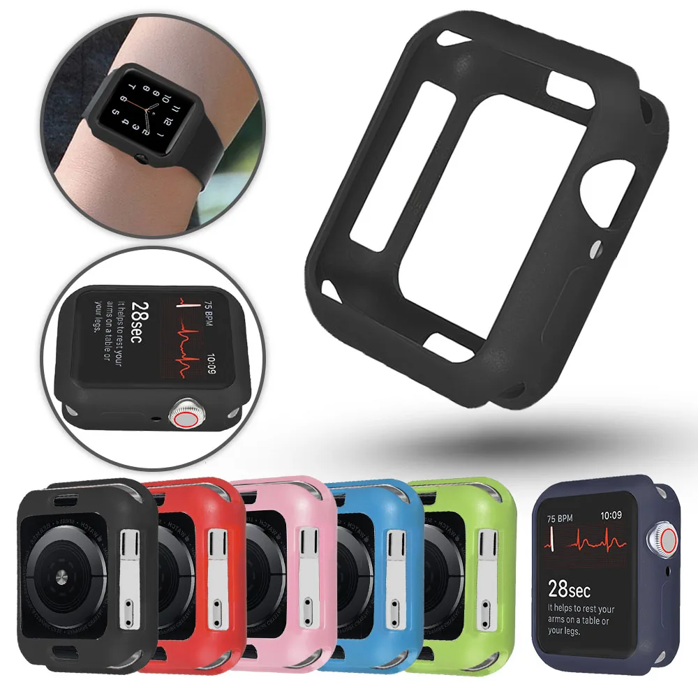 Тонкий гибкий чехол для Apple Watch Series SE 6 5 4 44/40 мм Мягкий защитный из ТПУ iWatch 3 2 42/38