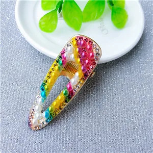 3 Free shipping korea style Neon color bead hairpins lovely women's hair accessories ins girl's rainbow Duckbill clip hairclips - Цвет: 3