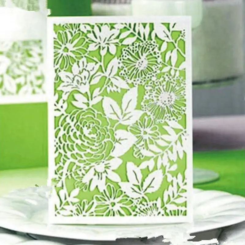 

50pcs Delicate Carved Leaves Noble Wedding Party Invitation Card for Wedding Business Party Birthday Decoration Supplies