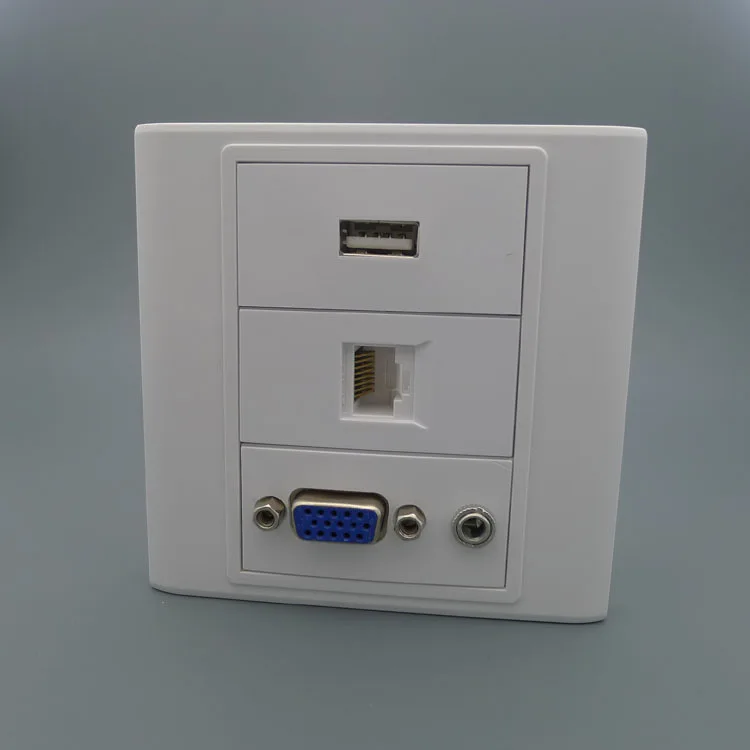 VGA 3 5 мм стерео аудио RJ45 и USB настенная пластина поддержка DIY|usb wall plate|wall platewall usb plate |