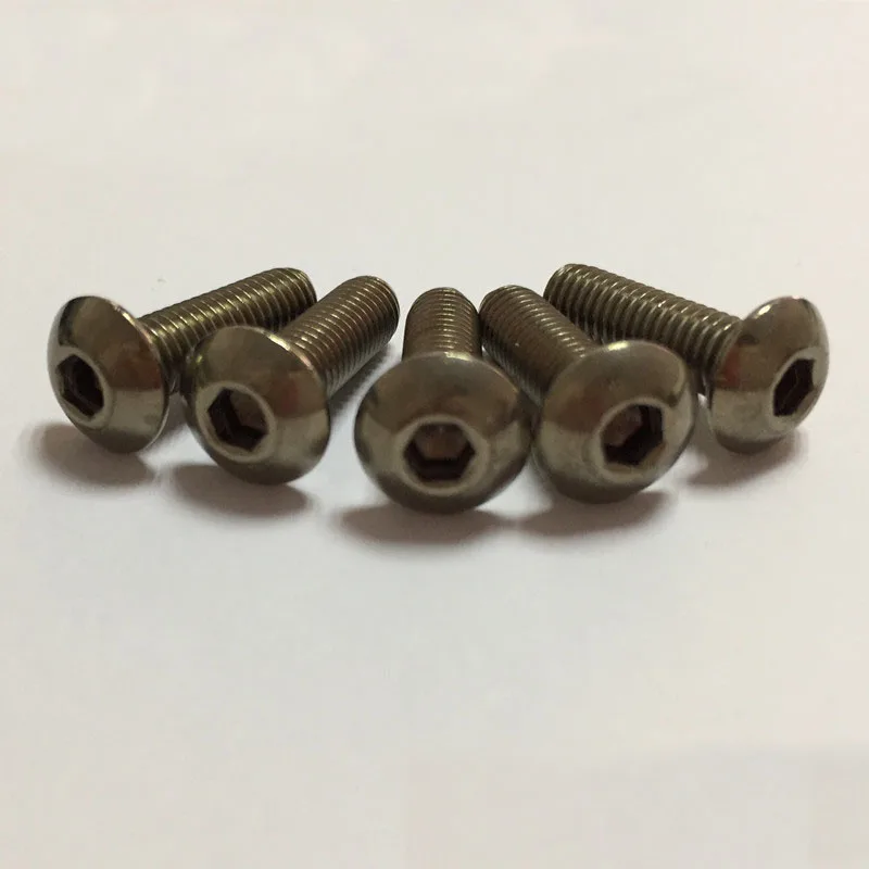 M4 шестигранные болты из чистого титана с круглой головкой Винты шестигранной