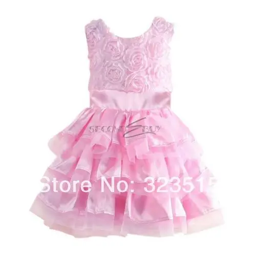 Высокое качество Новинка розовое шелковое платье с розочками пасхальное