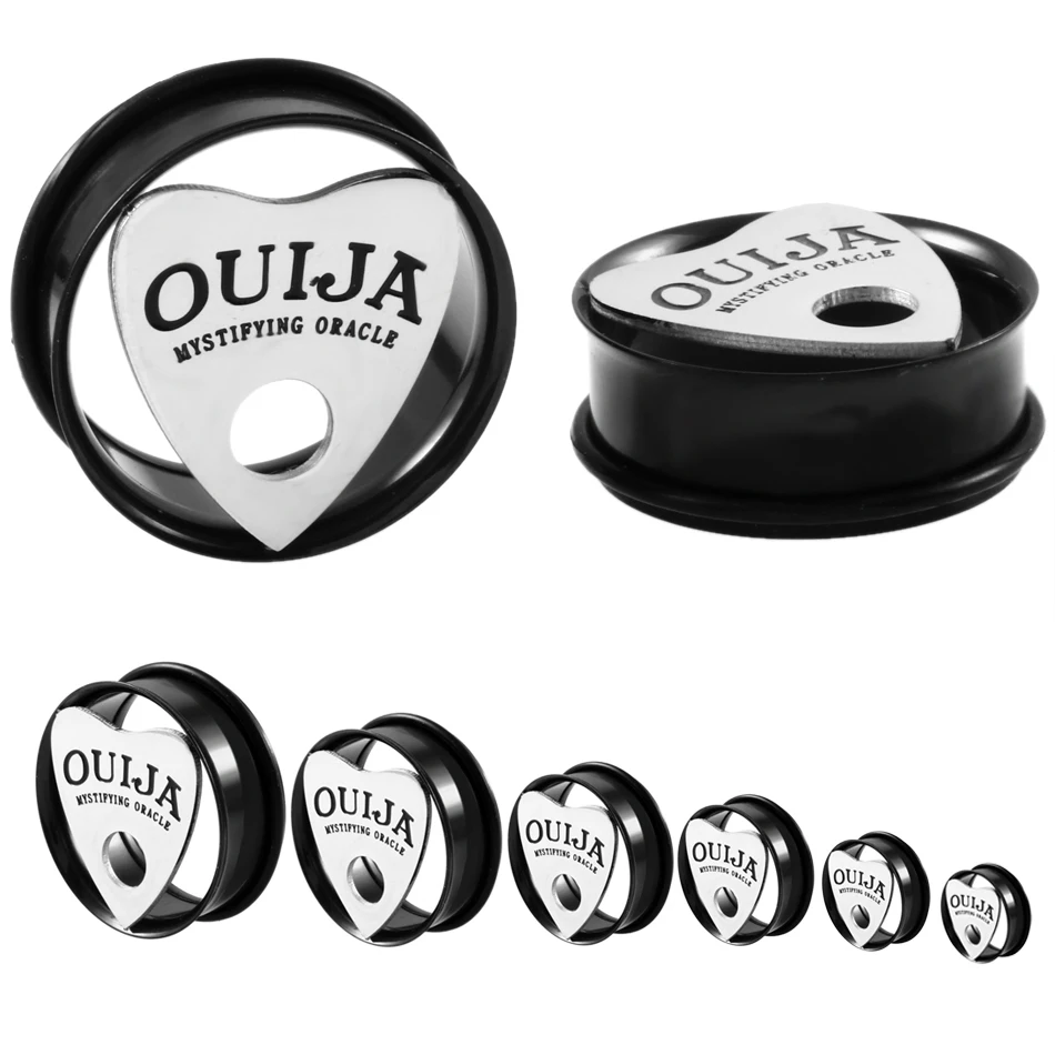 Нержавеющая сталь Ouija доска ушной тоннель пробки ушные датчики расширитель ушной сережки Конус Носилки Пирсинг ювелирные изделия кулон ожерелье Подарки