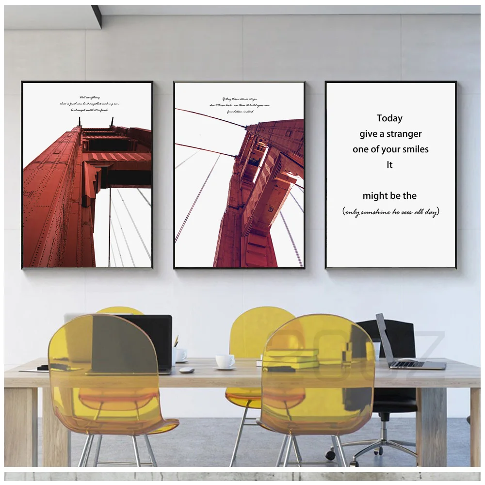 Скандинавский плакат с мотивами моста пейзажа вдохновляющие цитаты современные