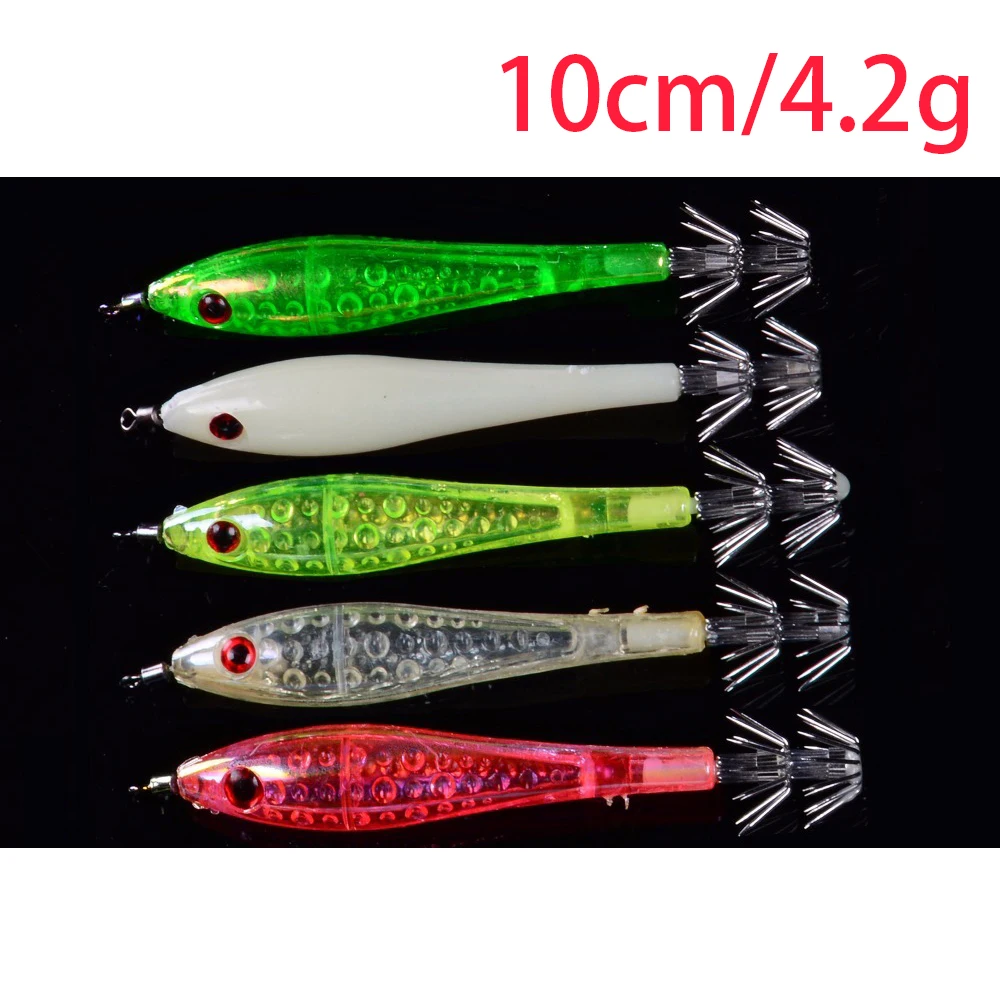 Balleo 5pcs/lot 10cm/4.2 Squid jig head Soft lure Fishing lure Octopus wobbler Fishing Tackle Carp fishing Fly fishing crankbait