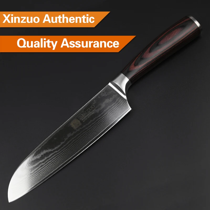 XINZUO 7 ''дюймовый Santoku Ножи Японии 67 Слои Дамаск Сталь VG10 Кухня ножей шеф-повара