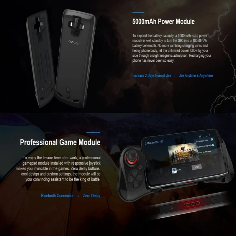 DOOGEE S90 прочный смартфон 6 ГБ+ 128 Гб 6,18 дюймов IP68 Водонепроницаемый Android 8,1 MTK6771 две sim-карты 4G NFC, OTA мобильный телефон