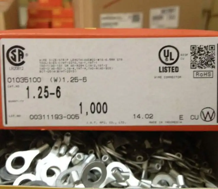 

1.25-6 terminal Connectors terminals housings 100% new and Original parts (W) 1.25-6