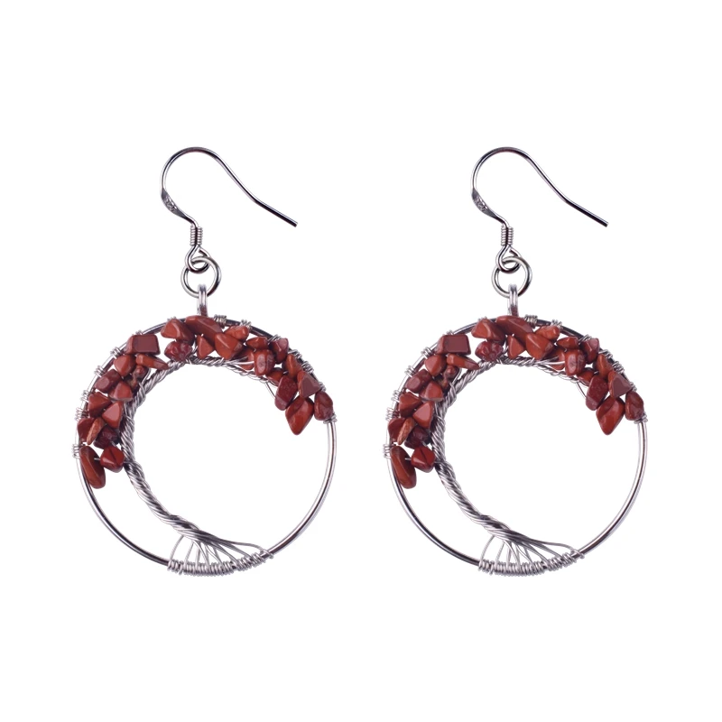 Женские серьги в виде дерева 925 пробы с натуральными камнями 7 Chimera Life 2019 |