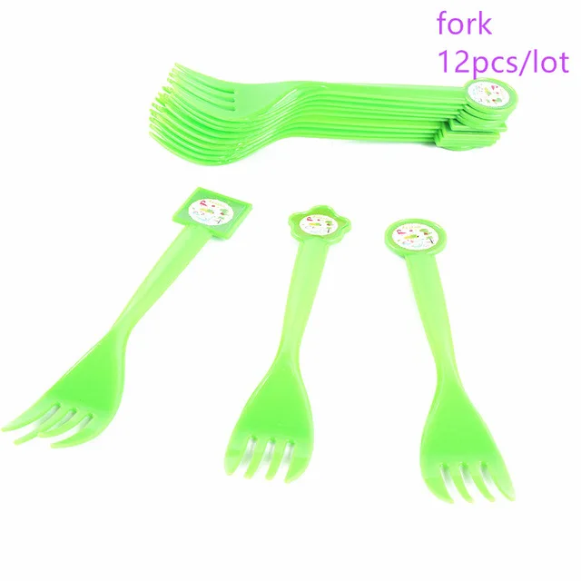 12Pcs fork Животные шарики для день рождения джунгли вечерние для вечеринки в стиле сафари Динозавр джунгли тематические вечерние шары на день рождения Декор Детские шары на день рождения - Цвет: 12Pcs fork
