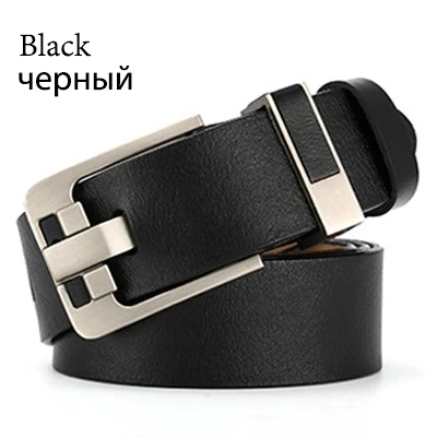Black Высококачественные ремни из натуральной воловьей кожи для мужчин фирменный ремень мужской кожаный повседневный ремень с пряжкой мужские ковбойские джинсы Cintos - Цвет: Black