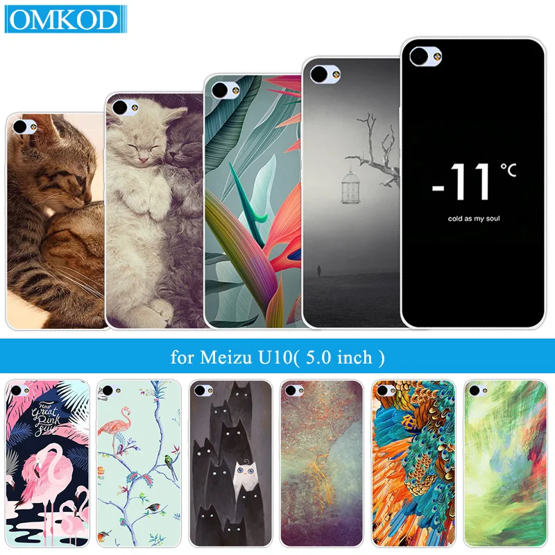 Силиконовый чехол для Meizu U10 из мягкого ТПУ с фламинго 5 0 "для мобильного
