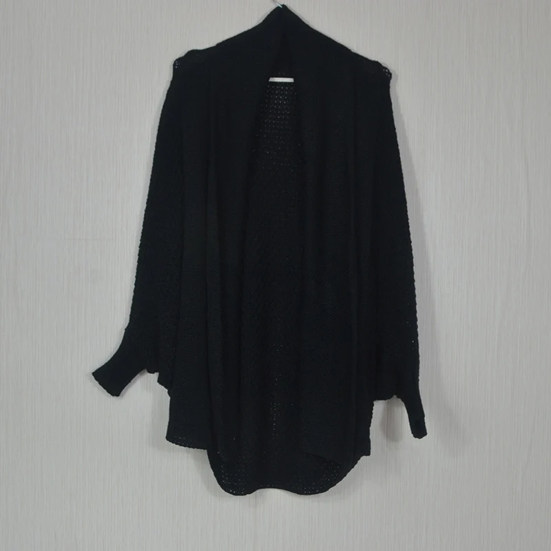 black Fitshinling BOHO зимние кардиганы для женщин, большие свитера с рукавами «летучая мышь», длинный кардиган, женская трикотажная одежда, куртки цвета хаки - Цвет: black