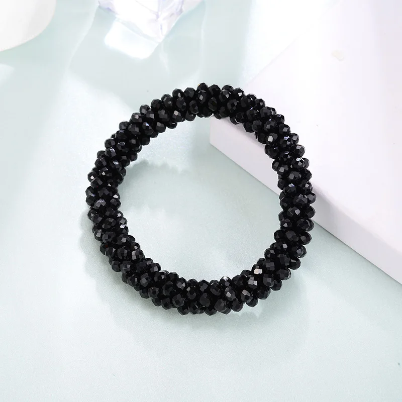 Эластичные новые стеклянные браслеты с бусинами для женщин красный черный Ретро