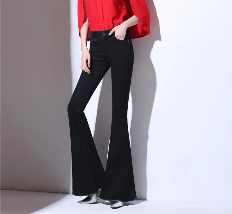 

Женские осенние новые эластичные черные джинсы с тонкими динамиками 2018