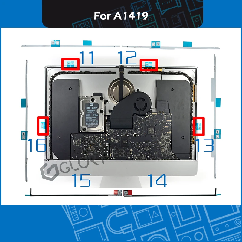 10 компл./Лот ЖК экран клейкая бумага для Apple iMac 27 дюймов A1419 дисплея 2012 2017