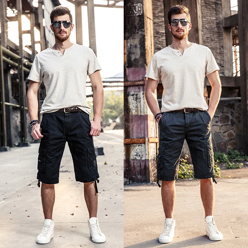 Новинка 2018 шорты-карго с несколькими карманами повседневные свободные