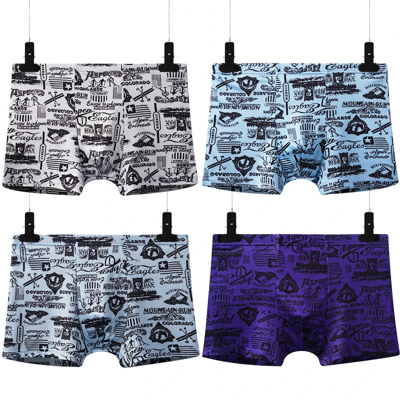 2018 Новые 4 шт/партия Свободные шорты мужские трусы хлопок большое удобное и