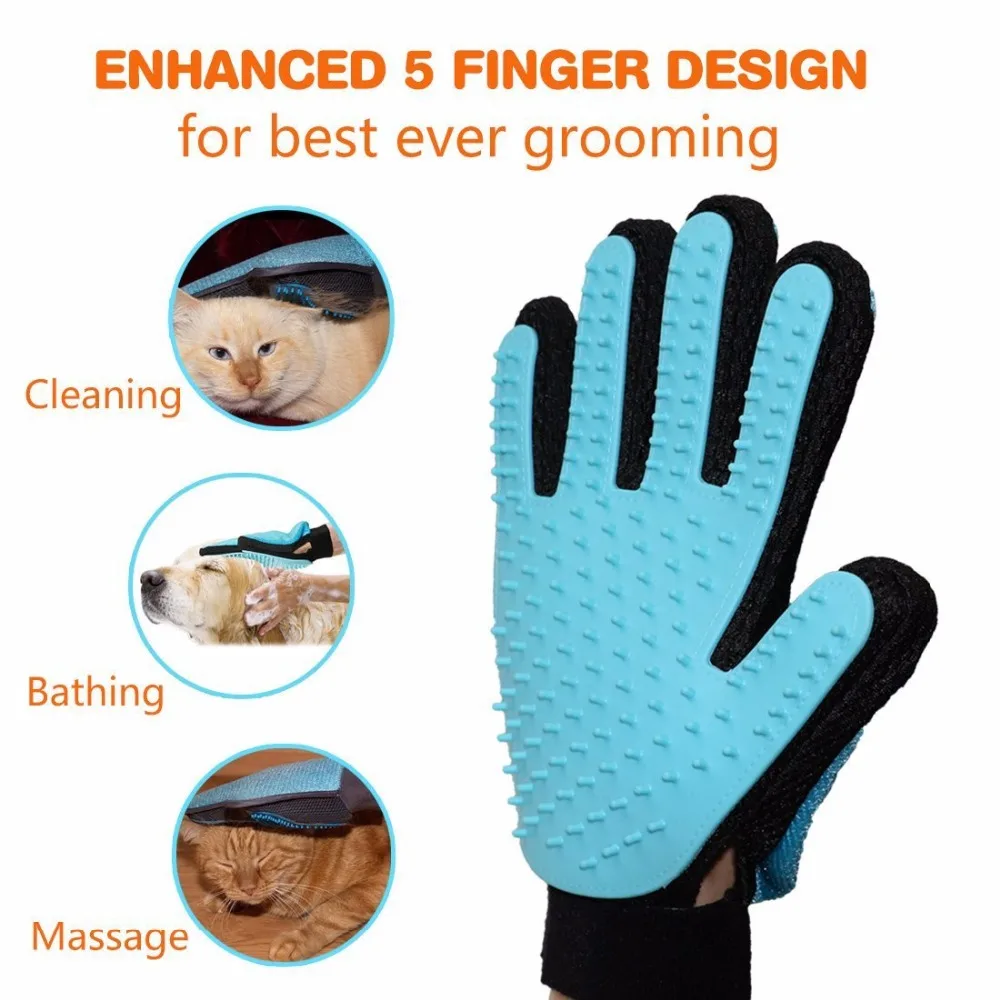 Домашнее животное силиконовый перчатки для ухода за волосами кошек собачья