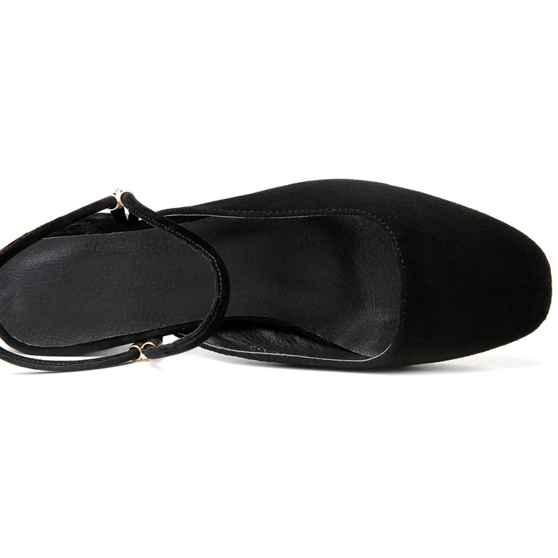 6 см новый толстый копыта Каблучки коровьей черный Сандалии для девочек из