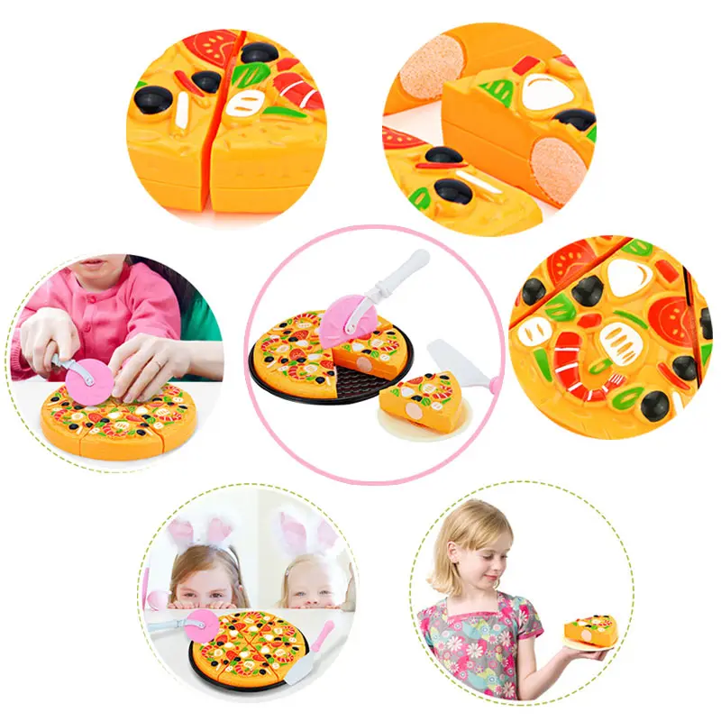 

11Pcs/Set Cutting Plastic Pizza Food Kitchen Pretend Play Toy Early Education Toys for Baby Kids M09