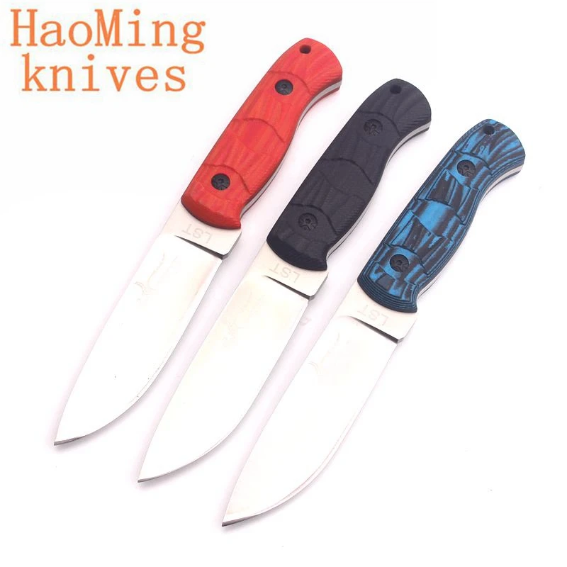 Practical defensive tactics camping fixed knife portable outdoor survival hunting rescue G10 Knives D2 steel K sheath EDC tools |