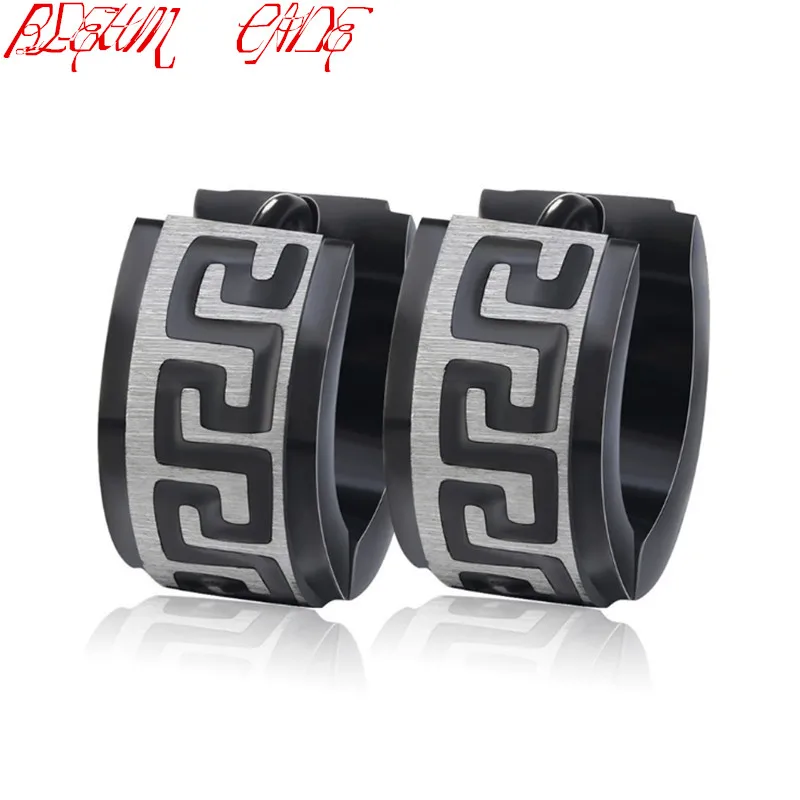 Unisex Stainless Steel Earrings for Men/Women Fashion Black Punk Rock Jewelry | Украшения и аксессуары