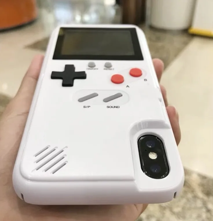 Цветной ЖК-экран ручной игровой плеер чехол для телефона для iPhone X XR Xs Max защитный чехол для 7 8 6 6s Plus игровая консоль