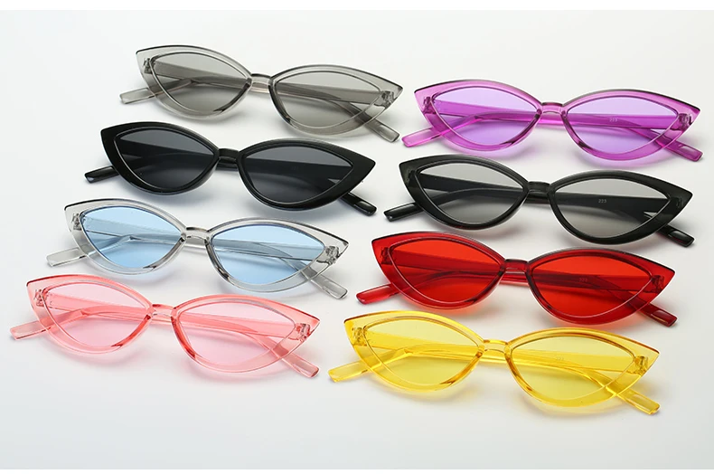 COOYOUNG Cat Eye Style Clear Frame Sunglasses Women Red Summer Accessories For Beach Fashion Female Sun Glasses UV400
