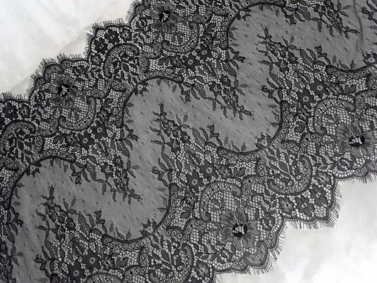 6 м/лот ресницы кружевной ткани 45 см DIY декоративные высокого качества мягкие белые нейлоновые ресницы кружевной отделкой свадебное платье ткань RS390