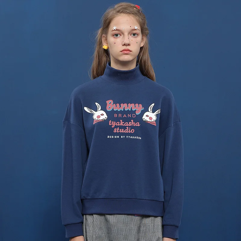 Женские свитшоты с милым кроликом и буквенным принтом женские хлопковые